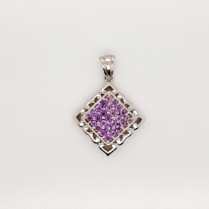 925 Silver Pendant Set with Amethyst Zirconia