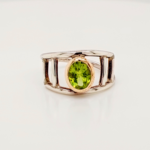 925 Silver Ring Set With Peridot