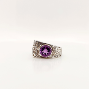 925 Silver Ring Set With Amethyst