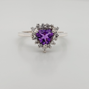 925 Silver Ring Set With Amethyst And Zirconia