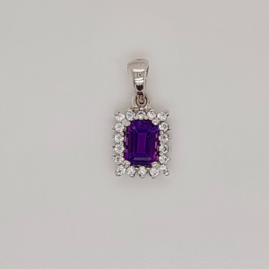 925 Silver Pendant Amethyst Zirconia